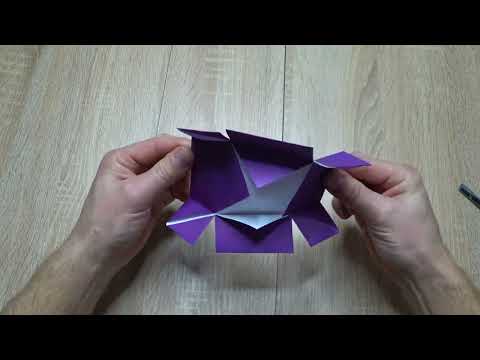 Как сделать коробку из бумаги  Оригами коробочка  Бумажные поделки для детей своими руками без клея