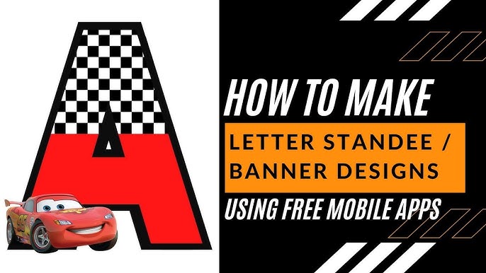 how-to-make-letter-standee-design-name-backdrop-disney-cars-party-decoration-youtube