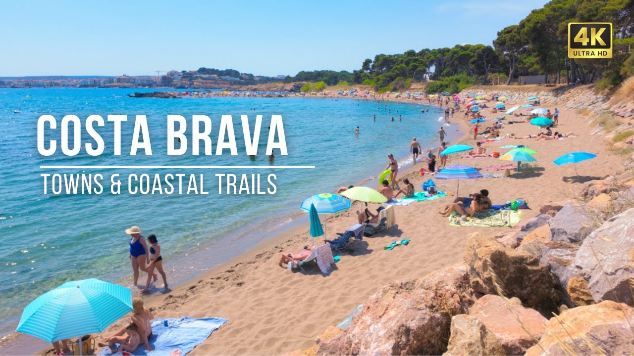 Прогулка по пляжу Коста-Брава 🌊 От Эмпуриеса до Л'Эскала, Испания | 4K прогулка
