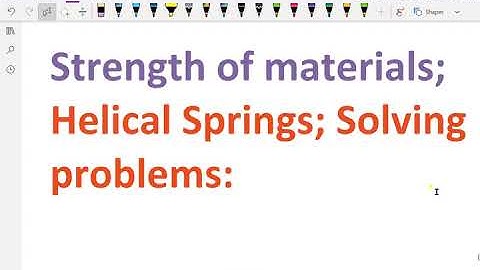 Strength of material : - ( Helical spring; Solving problems ) - 59.#springs#be#btech#amie#gate