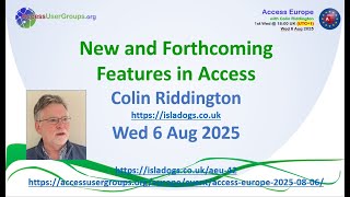 AEU42: New and Forthcoming Features in Access (Colin Riddington)