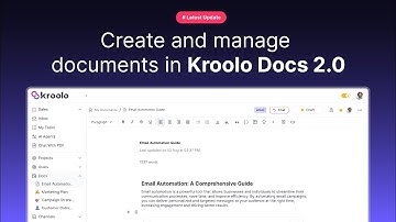 How to Create and Manage Documents in Kroolo Docs 2.0