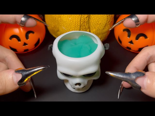 【ASMR】最高に気持ちよく眠れる6種類のトリガーでハロウィンネイルタッピング🎃｜（No Talking）