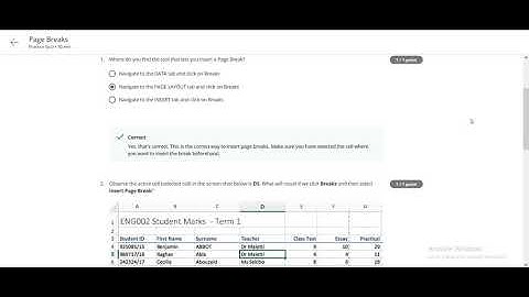 Week-5 Quiz | Page Breaks | Excel Skills for Business: Essentials | Coursera