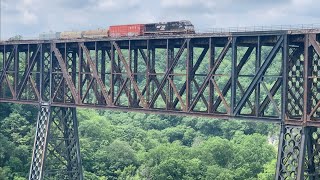 High Bridge Ky Trains 308 Feet Above Kentucky River & Sadieville Railroad Bridge In Middle Of Town