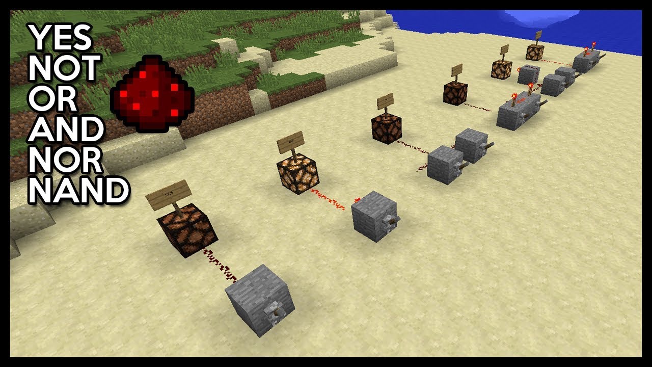 Minecraft Nor MINECRAFT - CIRCUITI BASE CON LA REDSTONE (YES, NOT, OR, AND, NOR, NAND ...