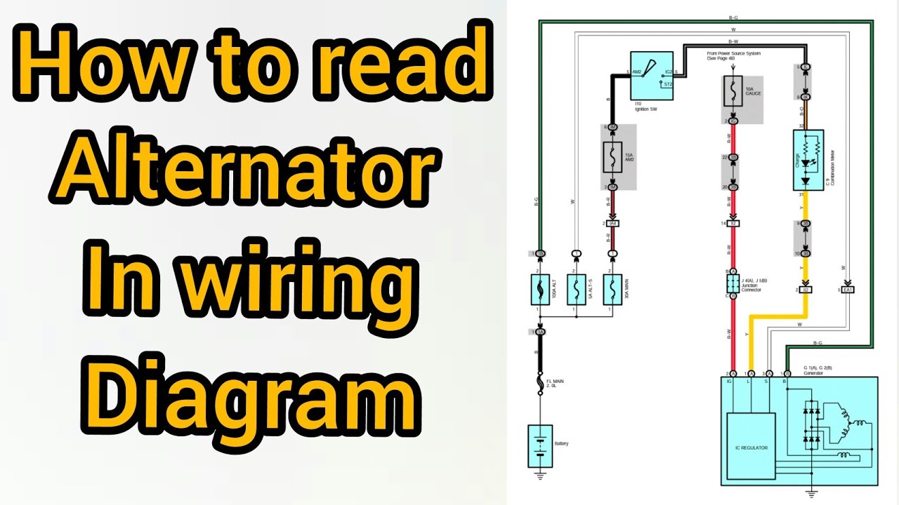 How to learn Toyota 3 wire Alternator wiring diagram - YouTube