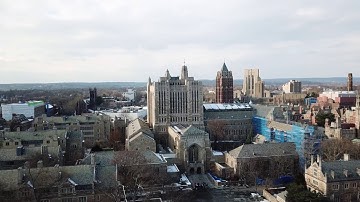 Yale University under snow - drone footage (Mavic Pro 4K)