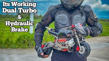 World’s Smallest Dual Turbo V8 Motorcycle (Now With Real Brakes!)