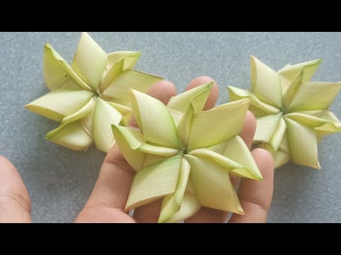 Video Cách làm hoa sen bằng lá dừa đơn giản đẹp (c3) - youtube