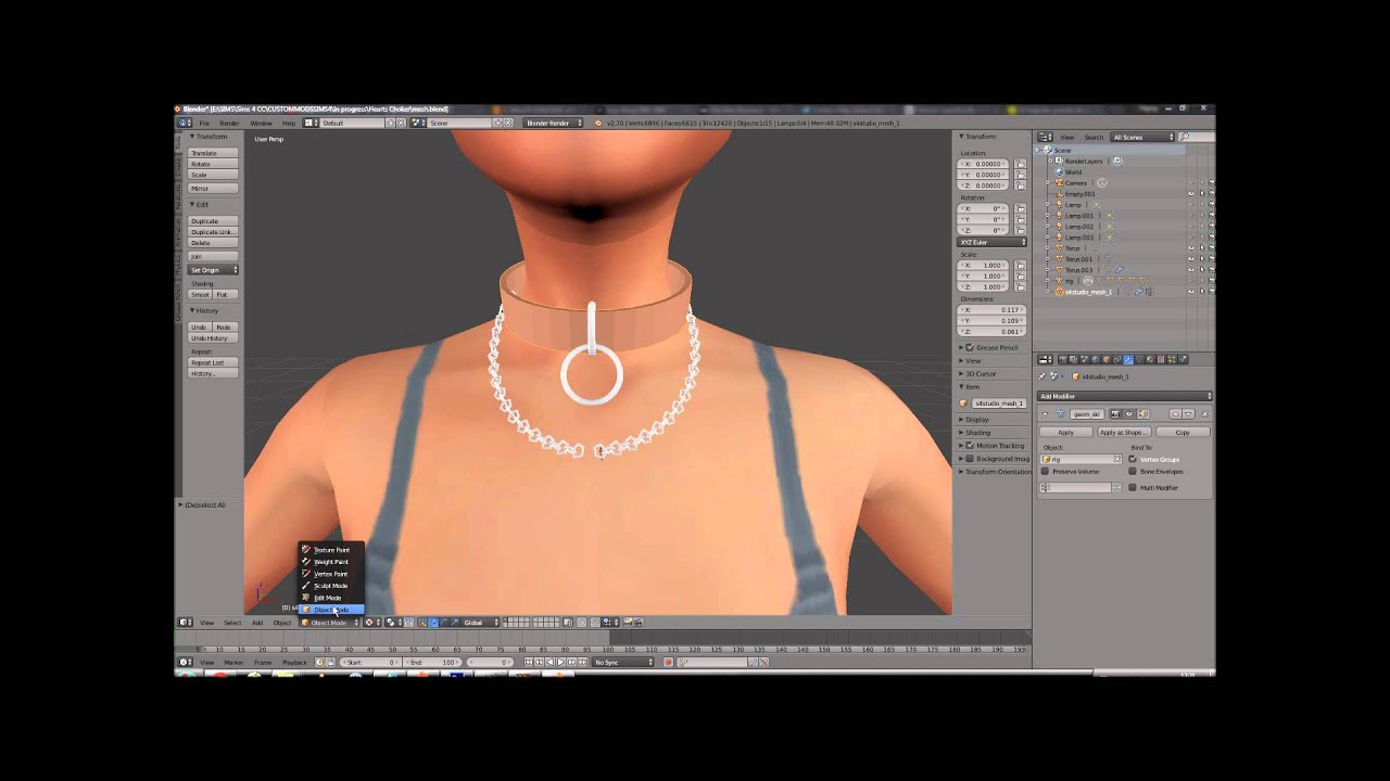 Blender sims 4 accessory making by Hayny Part 2 The making YouTube