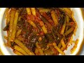 Kashmiri Green garlic pickle with collard/Sabz rohan te haakh anchar