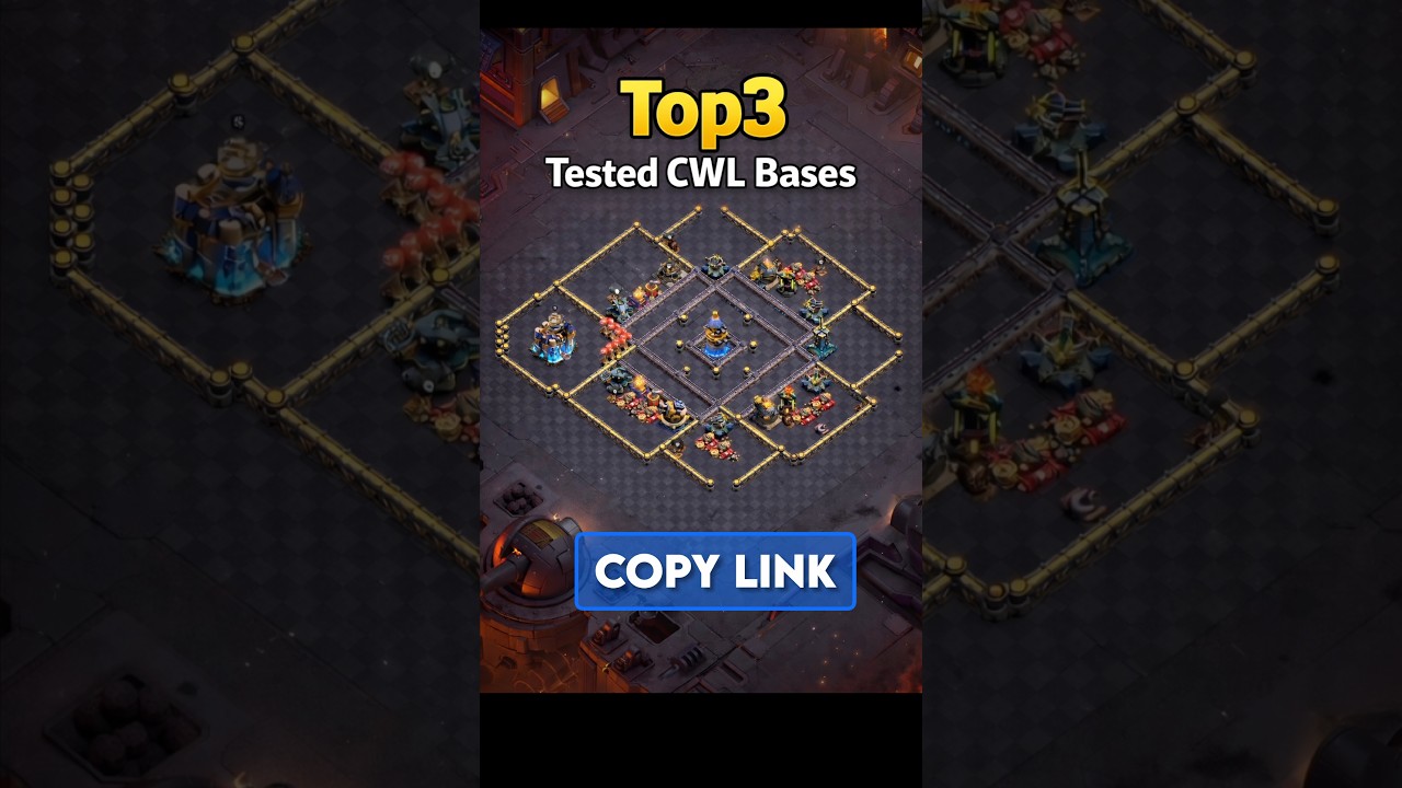 Top 3 Tested TH18 CWL Bases 🔥 | Th18 war base link | 1star Th18 legend base | Anti spam base-
