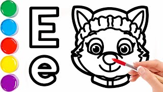 Alphabet Learning With Letter E Paw Patrol Everest Drawing And Painting For Kids Sunny Colors