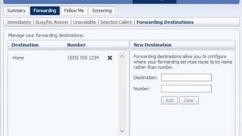 Commportal Call Manager Forwarding