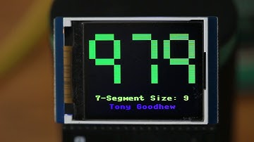 Simulated 7-segment LED numbers on a  WaveShare 1.8" LCD Display for Raspberry Pi Pico Display