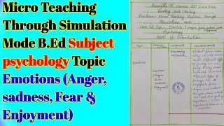 Micro Teaching Through Simulation Mode B.Ed Subject Psychology Topic -Emotions @pedagogyofcuriosity