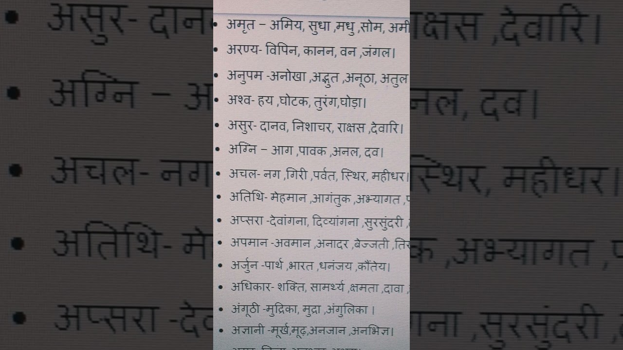 पर्यायवाची शब्द   paryayvachi shabd 