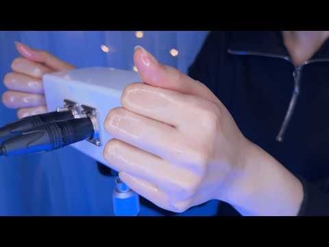 ASMR Ear Massage + Inaudible Whispering + Ear Blowing for Brain Tingles (SR3D) dry, oil / 耳マッサージ