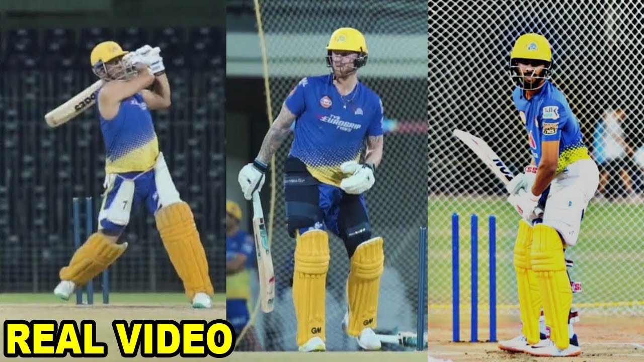 Watch | MS Dhoni, Stokes & gaikwad hit back to back Six in CSK Practice ...