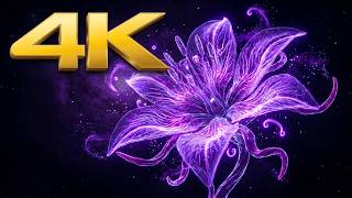 Neon Purple Flower Loop • 3 Hours | No Audio | Study Background | Ambient Visual Screen 2026 | 4K