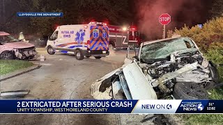 Two people pulled from vehicles after crash in Westmoreland County