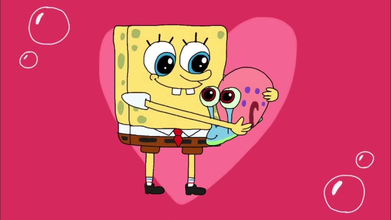 My Drawing of SpongeBob Hugging Gary - YouTube