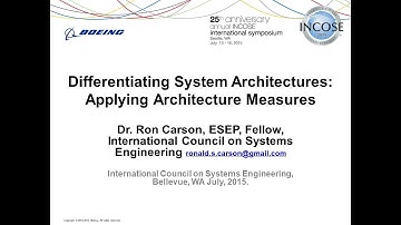Differentiating System Architectures: Applying Architecture Measures - 2015 - Ron Carson