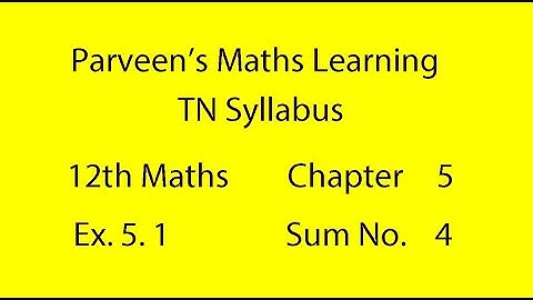 12th Mathematics Exercise No 5.1 Sum No 4 Chapter 5 Two Dimensional Analytical Geometry