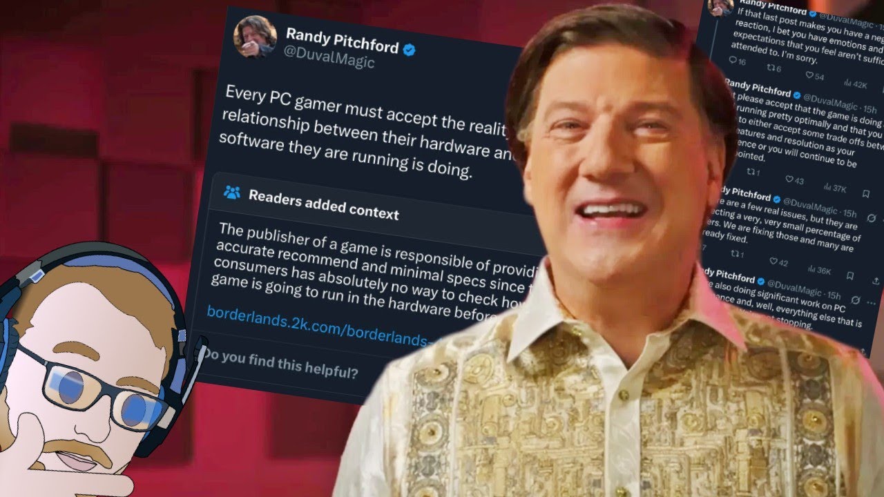 A Dramatic Reading of Randy Pitchford Blaming PC Gamers for Borderlands 4 Being Broken on PC