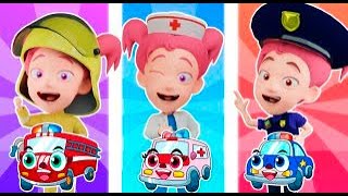 FireGirl, DoctorGirl, and Police Girl | Nursery Rhymes and Kids Songs