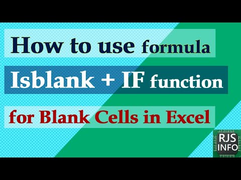 Excel Isblank Formula And If Function For Blank Cell Valuation | Excel Tutoring