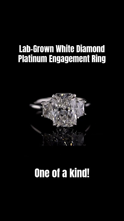Lab-Grown White Diamond Platinum Engagement Ring - Custom Made!