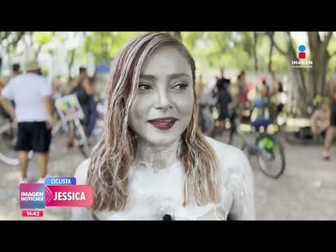 Ciclistas se manifiestan al desnudo | Imagen Noticias GDL con Fabiola Anaya