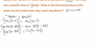 Final Temp Calorimetry Problem