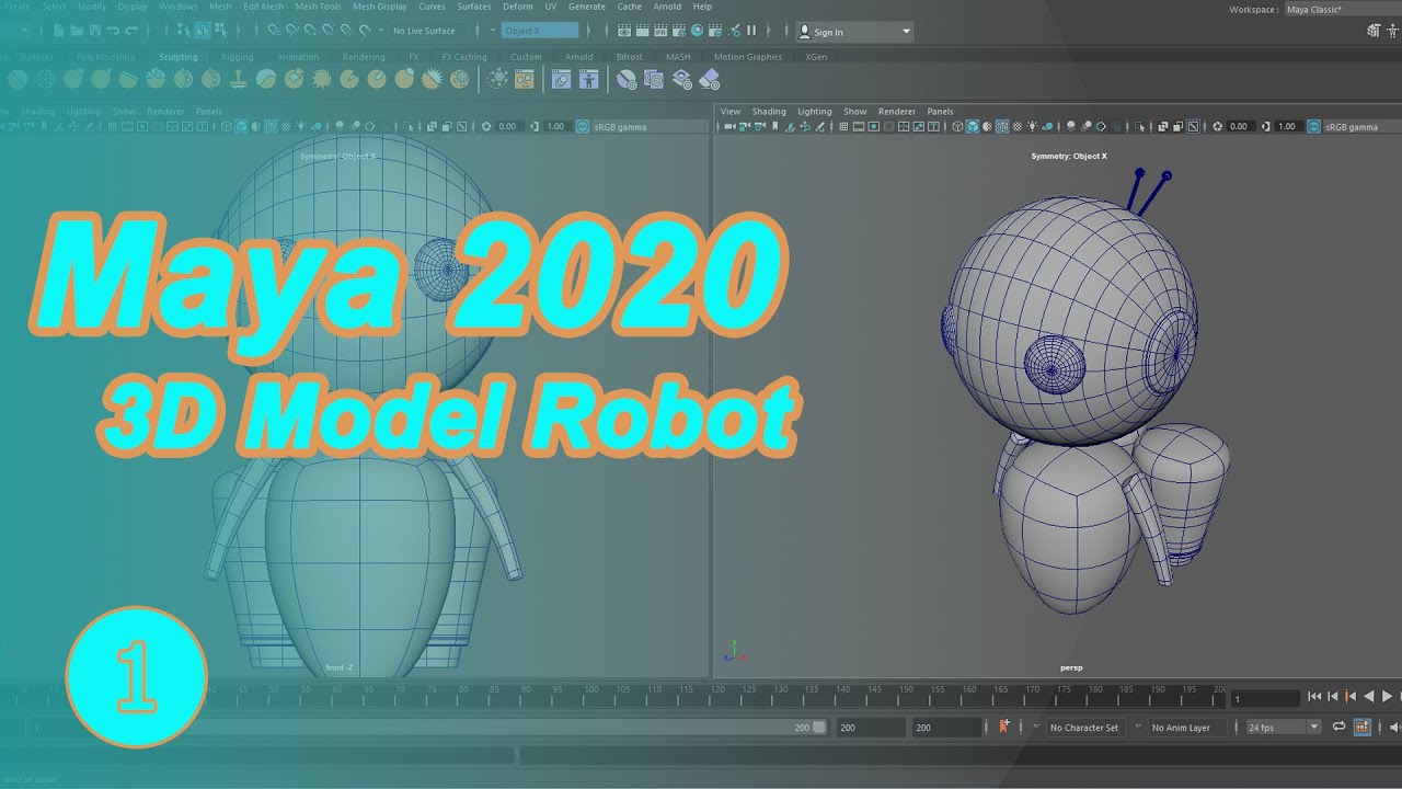 រៀនគូសតុក្កតា3D _Maya 2020 Tutorial _ 3D Model Robot_ Part_01 ...