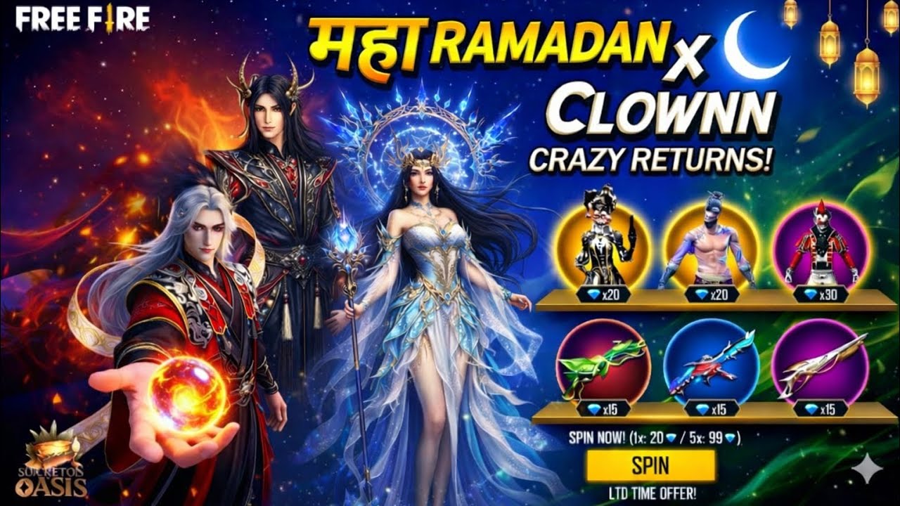 Clown X Shade Crazy Return FF | Upcoming Events In Free Fire🥳🔥| Free Fire New Event | Ff New Evevnt