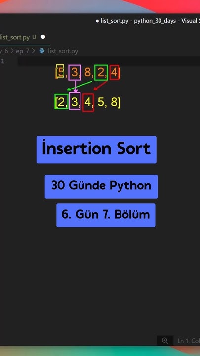 Insertion Sort - Python'da Küçük Listelerde Sıralama | 30 Günde Python ...