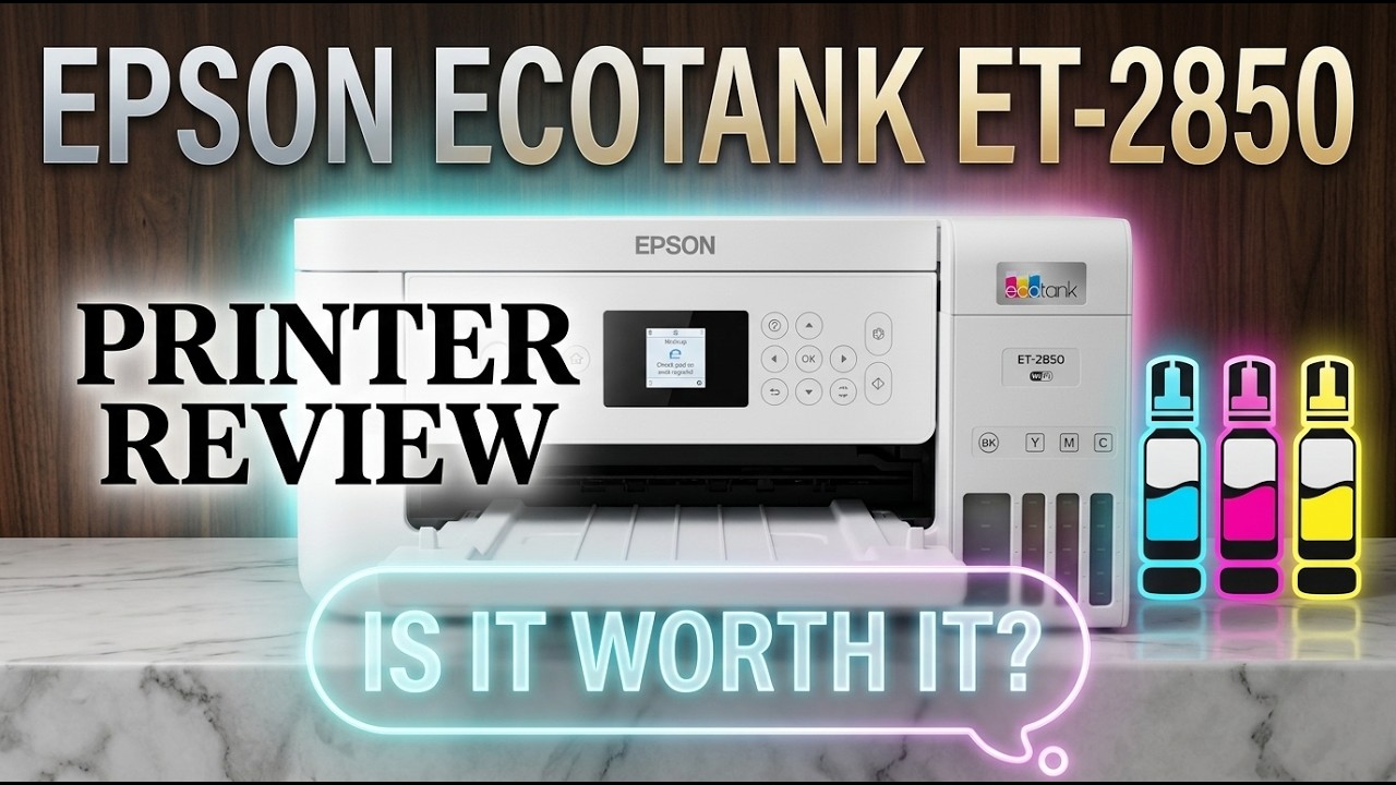 Video thumbnail: Epson EcoTank ET-2850 Printer Review | is it worth it