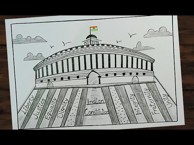 How to draw Parliament House of India in MS Paint  Learn By Art  YouTube