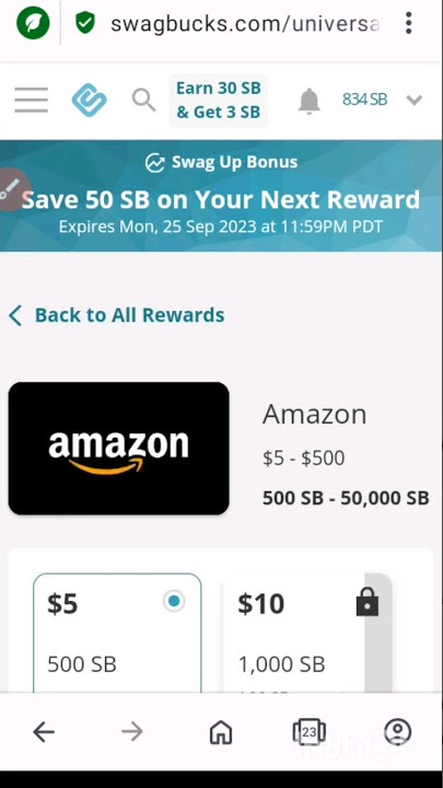 100$ Amazon Gift Card #secretrevealed #earningtricks #swagbucks #giftcard #amazon #howto #earnmoney