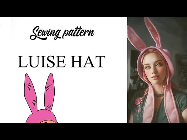 Pink Bunny Ear Flap Hat Newborn to Adult Louise Belcher Hat