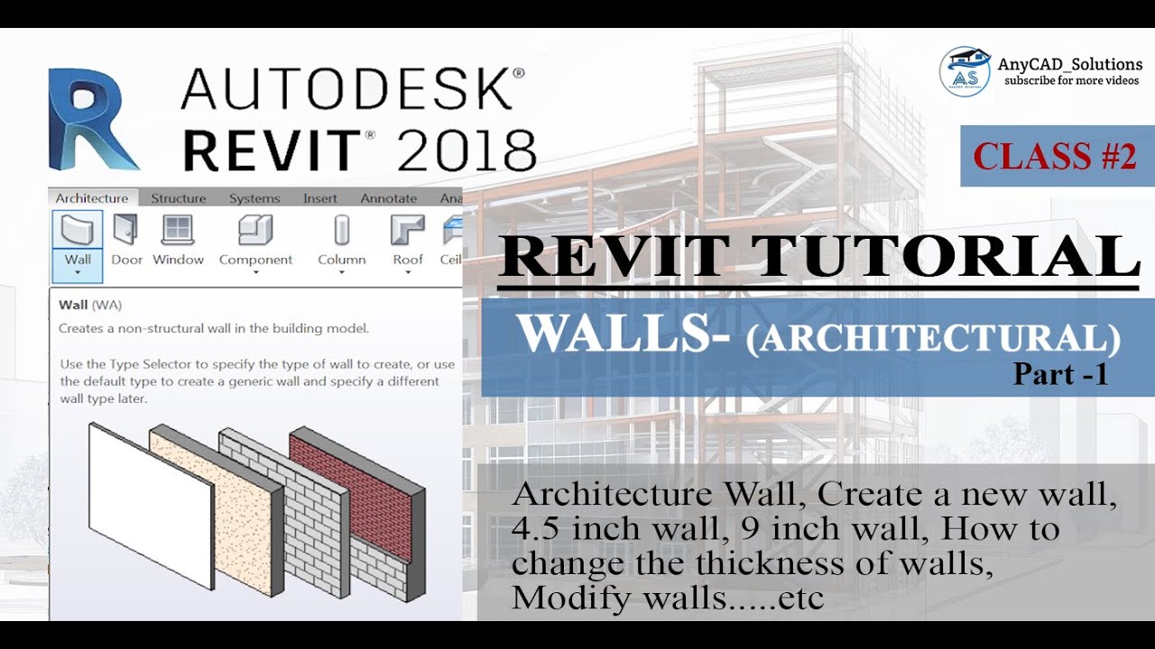 #2 - How to Create Walls In Revit | 9 inch & 4.5 inch Wall | In Hindi ...