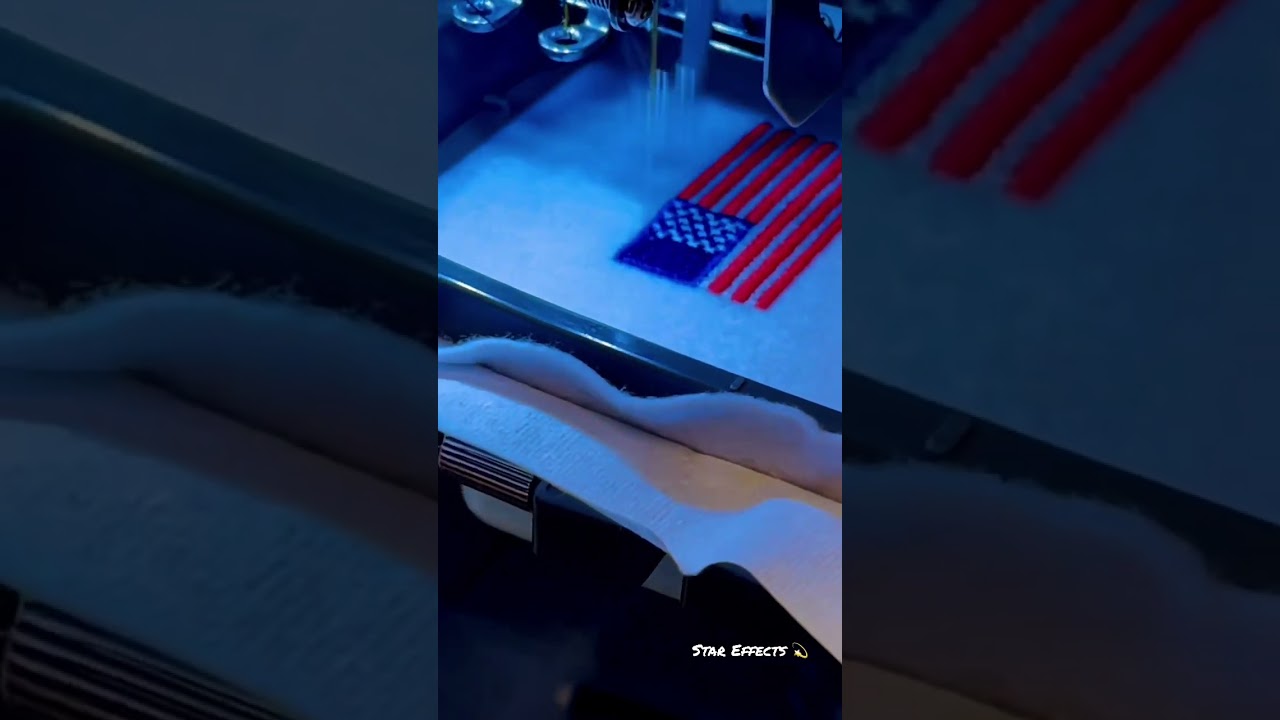 Embroidered USA flag star effect