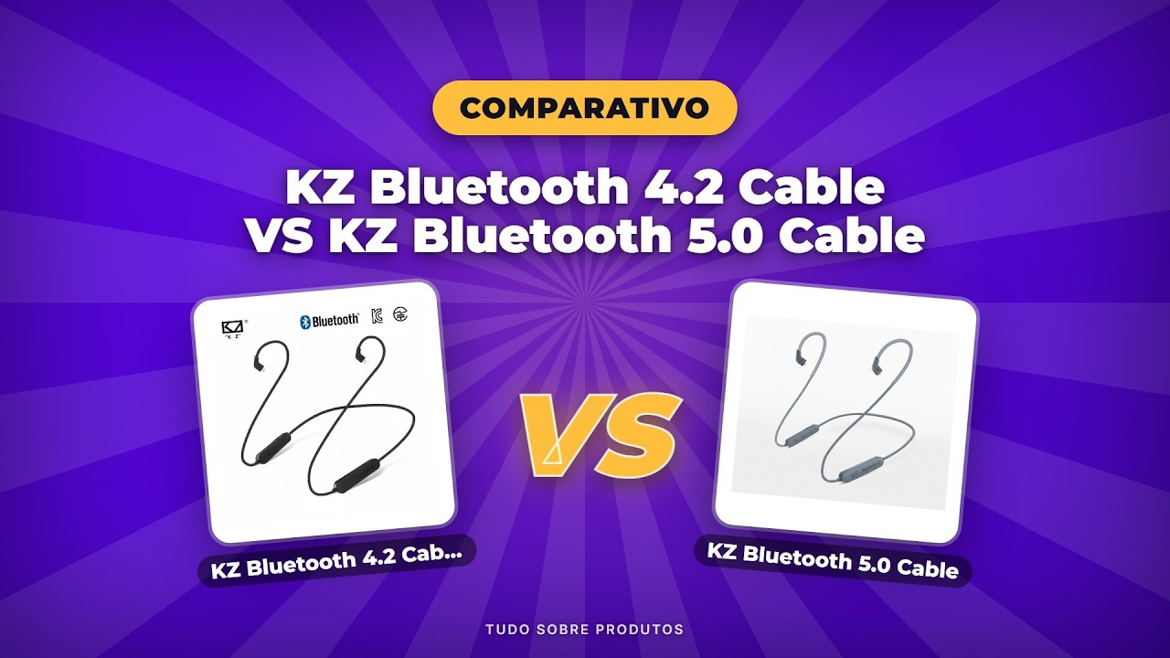 Capa: KZ Bluetooth 4.2 vs 5.0: Qual cabo vale a pena em 2026? | Comparativo!