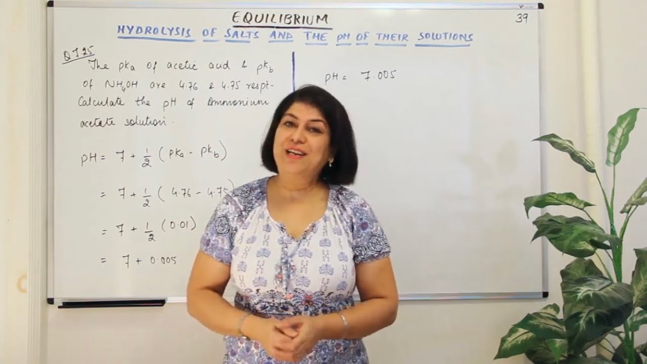 Hydrolysis of Salts And pH of Their Solutions - Equilibrium (Part 39)