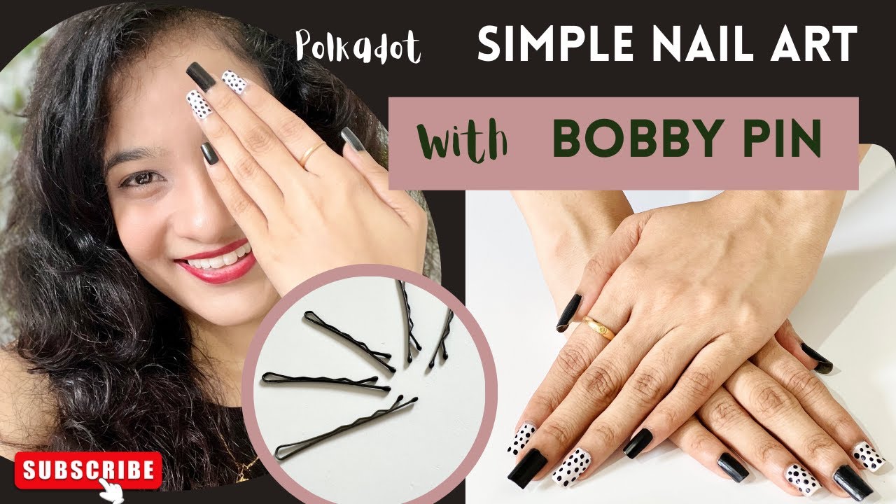How to do a simple nail art with a BOBBY PIN | For beginners | Dilee ...