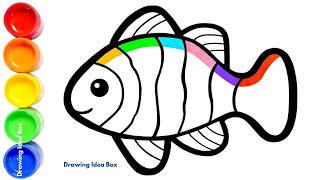 Drawing Colorful Fish  | Fun Rainbow Fish Drawing Ideas for Kids