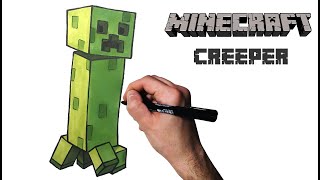 How to Draw a CREEPER from Minecraft 👾🟢 STEP BY STEP drawing