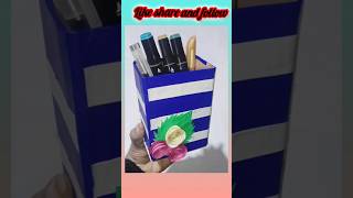 ♻️ Waste Charging Box Se Beautiful Desk Organizer//Waste to Waw😱😱 Craft#diy#craft#shorts#viral👍👍🙏🙏💖